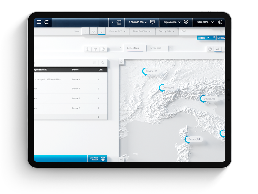 CORVINA Geo Track su tablet